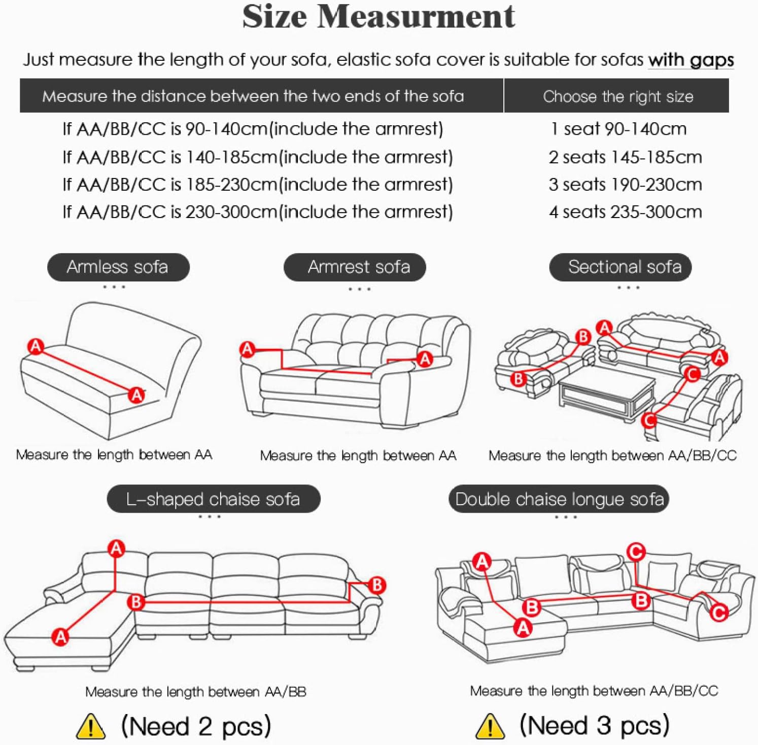 Stretch Slipcover Striped Patterns Sectional Elastic Sofa Cover H352