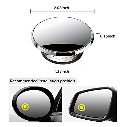 2 Pack Car Blind Spot Mirror with 9D Glass, 360° Adjustable (Black) A23352