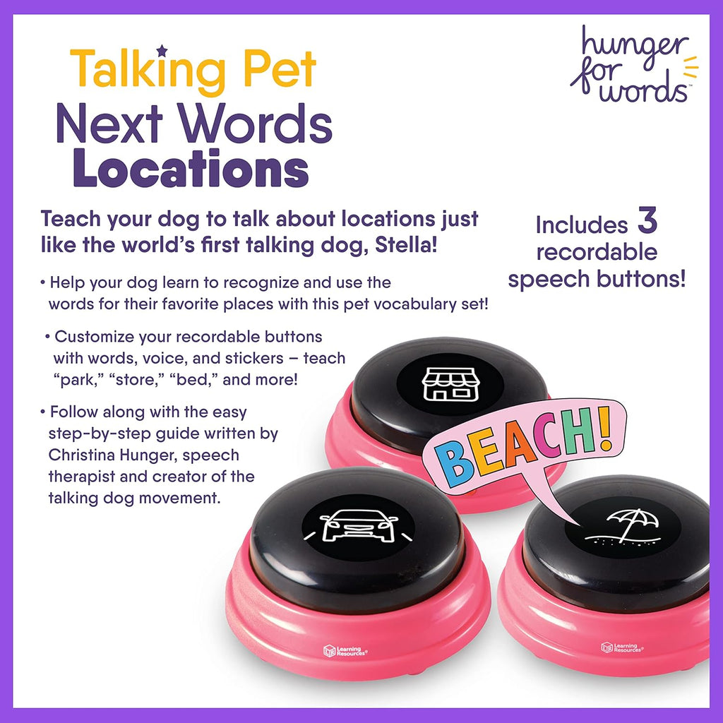 3 Piece Set of Recordable Speech Buttons for Dogs H396