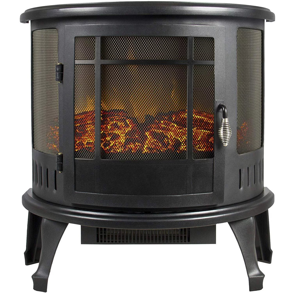 Black Free Standing Electric Fireplace Stove J64465