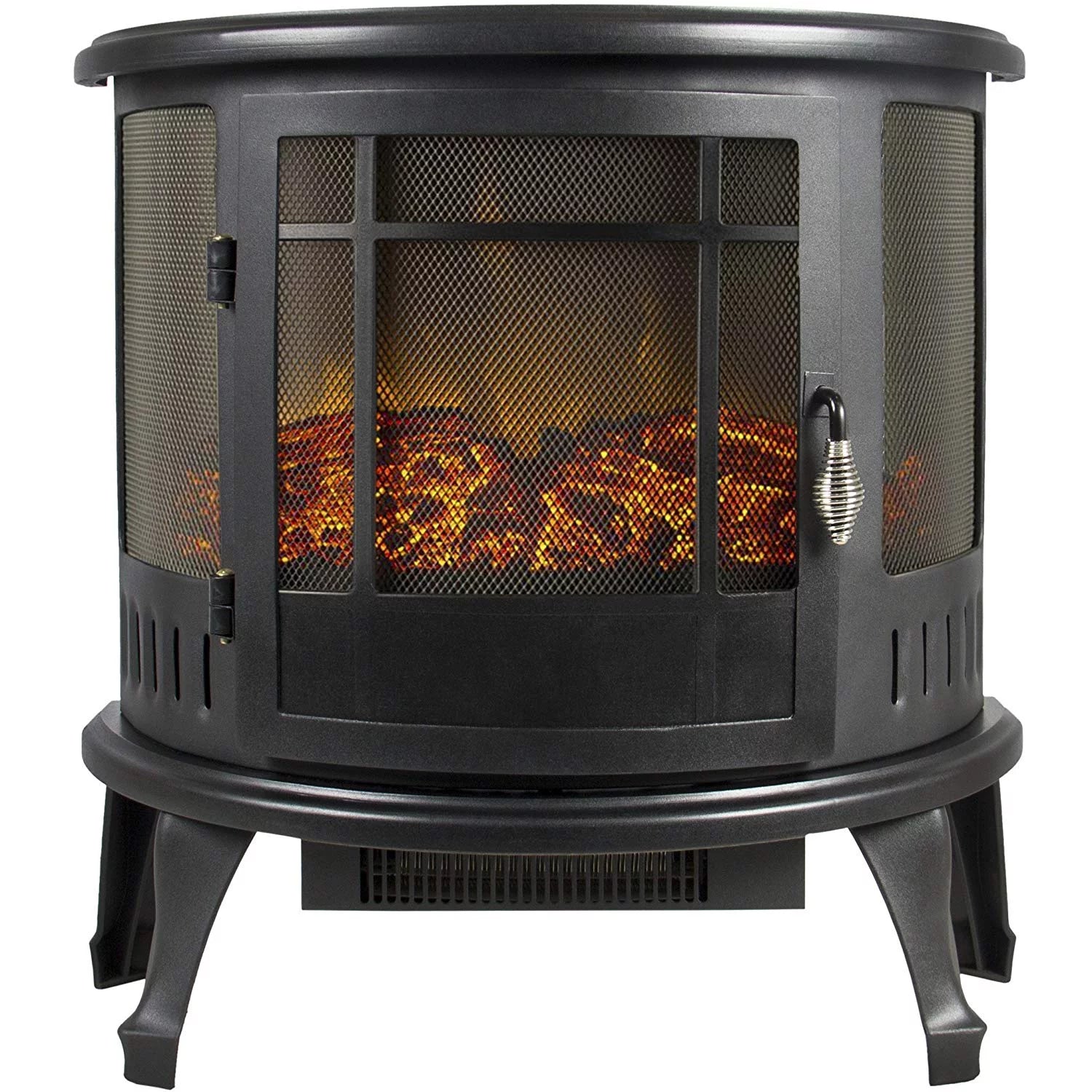 Black Free Standing Electric Fireplace Stove J64465