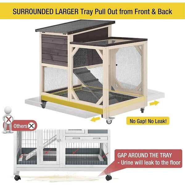 Large Indoor Rabbit Hutch with Pull out Tray H726793