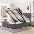 Grey Full Size Upholstered Platform Bed With Storage Y63468