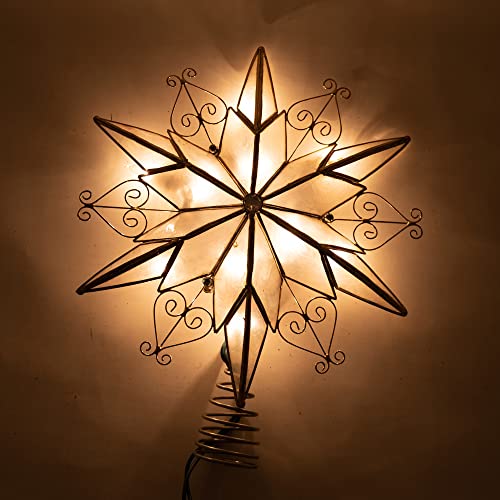 10-Light 6-Point Capiz Star Treetop H31841