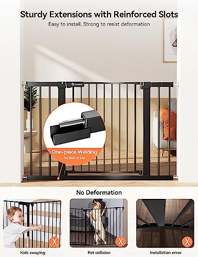 Black Extra Tall Baby Gate for Stairs Doorways C72642