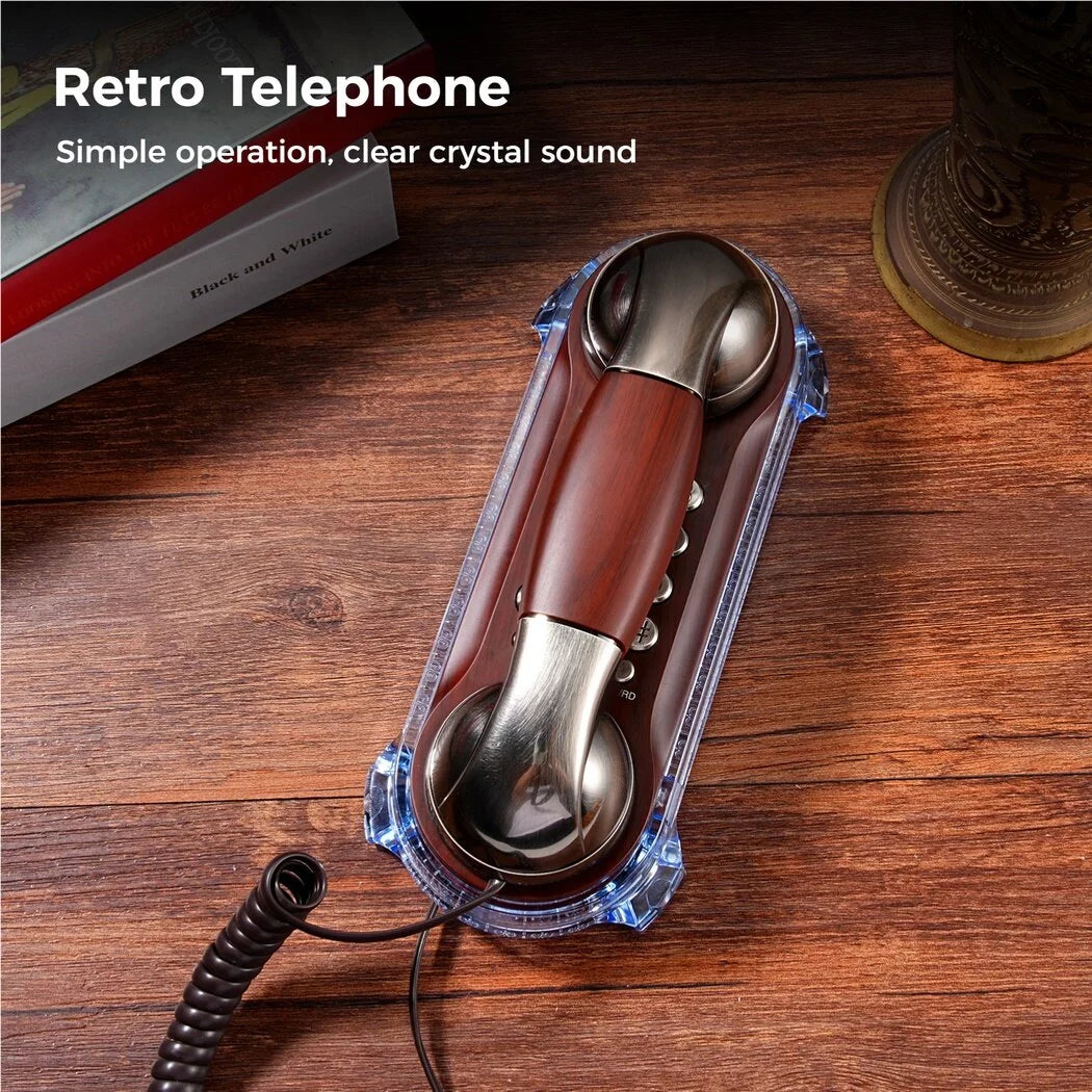 Vintage Wall-Mounted Telephone with Blue Indicator A4149
