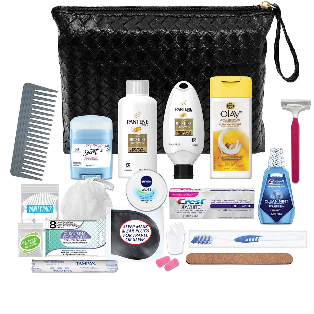 20-Piece Travel Size TSA Compliant Cosmetic Bag Kit G67193