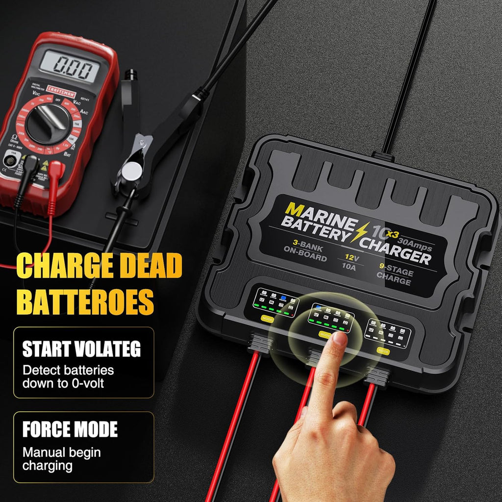 12V 30A Smart Waterproof Onboard Boat Battery Charger J445241
