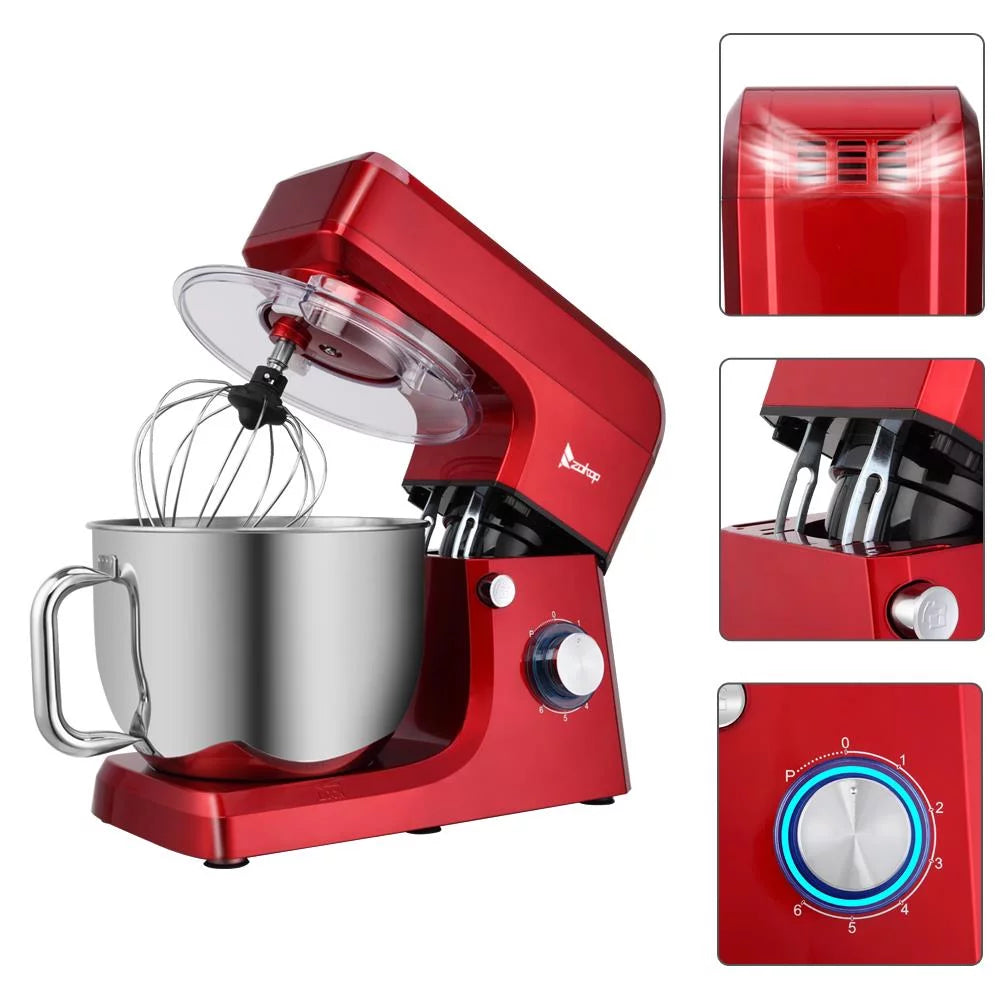Red 7.5Quart Stainless Steel Bowl Electric Mixer S133