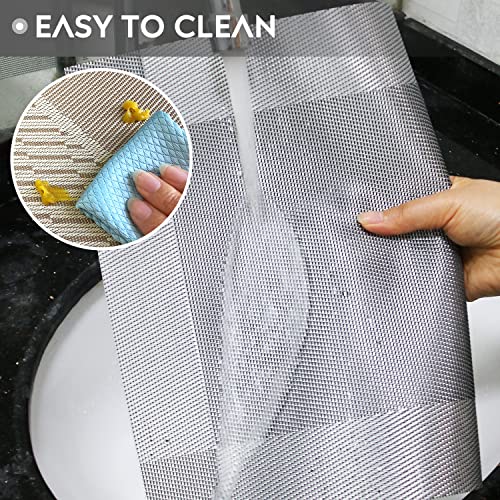 Placemats Set of 6 Heat Resistant Woven PVC Placemats I5229