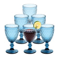 6pcs Blue Glass Goblet Wine Goblet 8 oz B790
