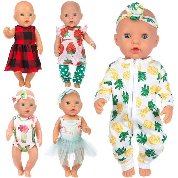 10 pcs Baby Doll Clothes and Accessories Set for 14-16 Inch Dolls Y391