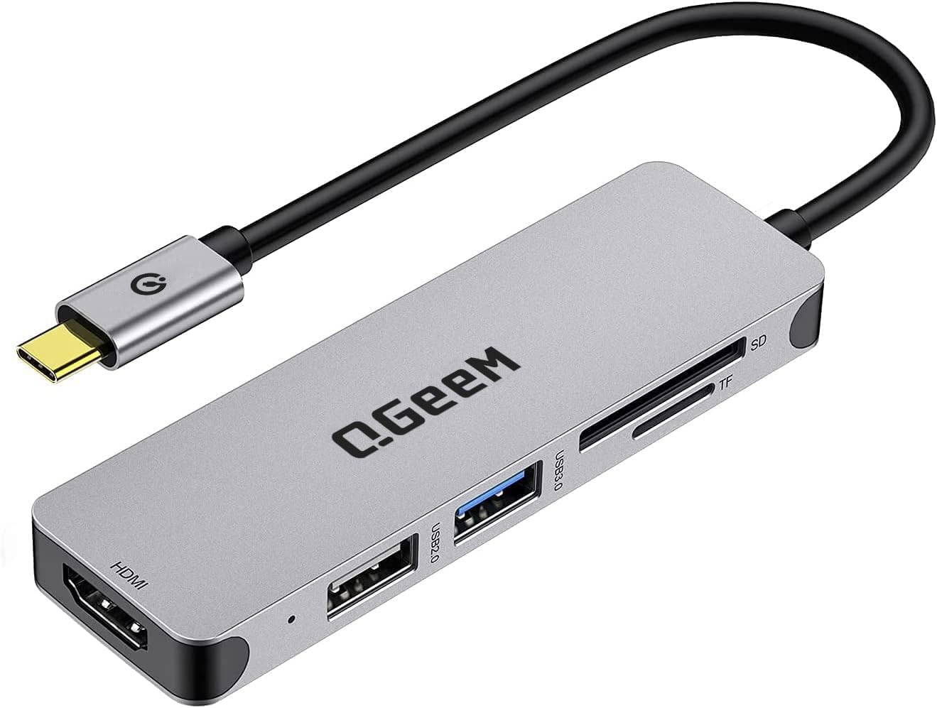 5 in 1 USB C to HDMI Adapter with 4K HDMI Output, USB 3.0, SD/TF Card Reader V6357