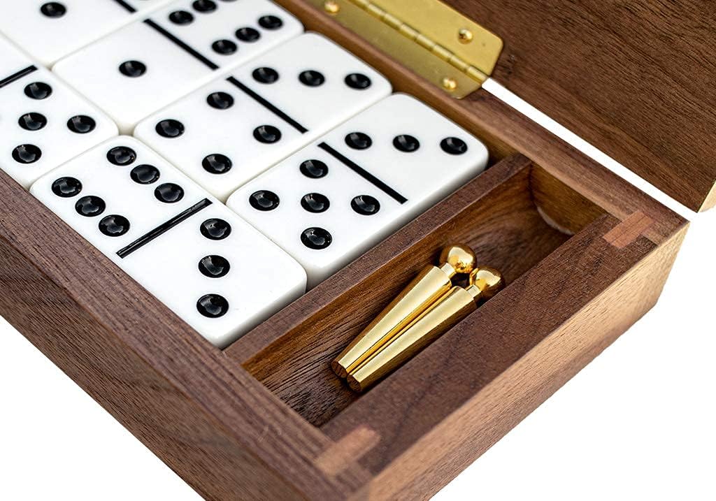 Domino Set with Walnut Case and Brass Plate Y361395