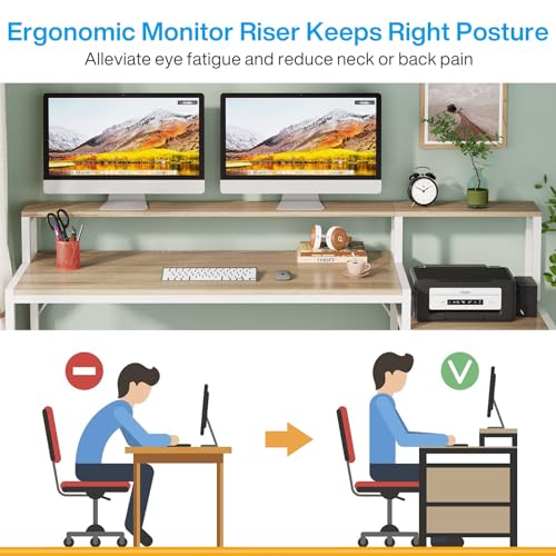 63 Inch Computer Desk with File Drawer Cabinet and Monitor Stand D382391