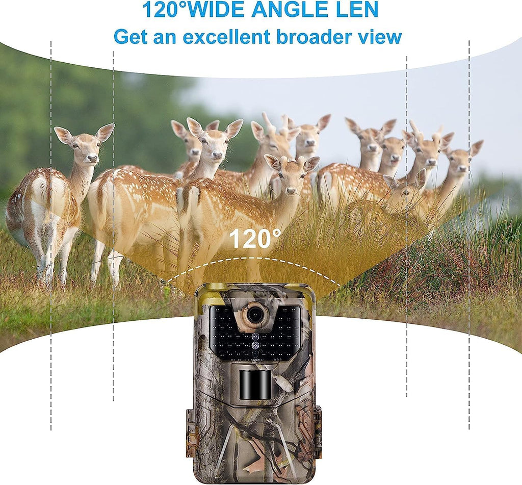 36MP 1520P Night Vision Motion Activated Hunting Camera IP67 Waterproof 120° 65FT 44pcs No Glow LEDs K533351