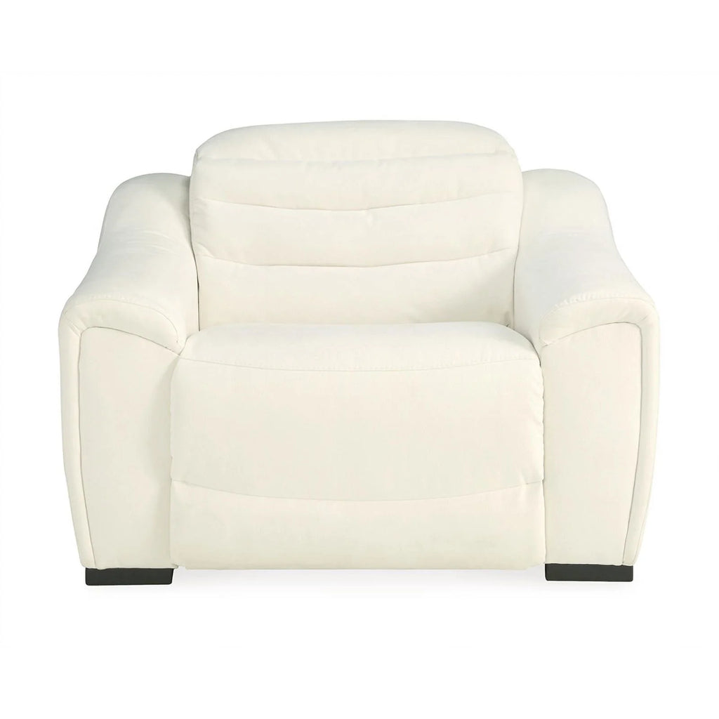 White Faux Leather Power Recliner T2135