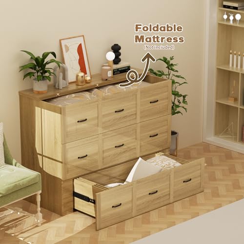 Full Size Wood Wall Bed Cabinet with Drawer O6732