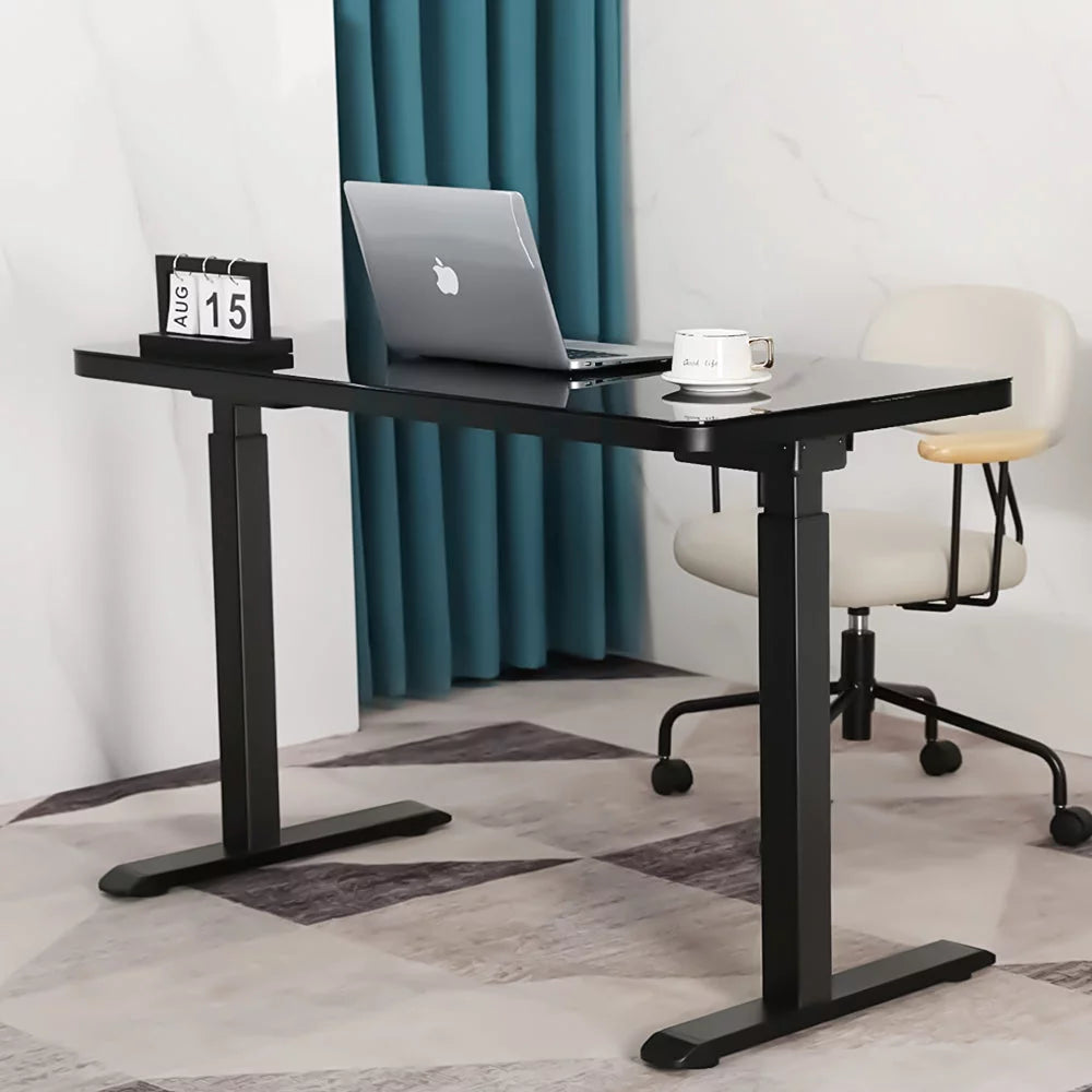 Black Glass Standing Desk A661