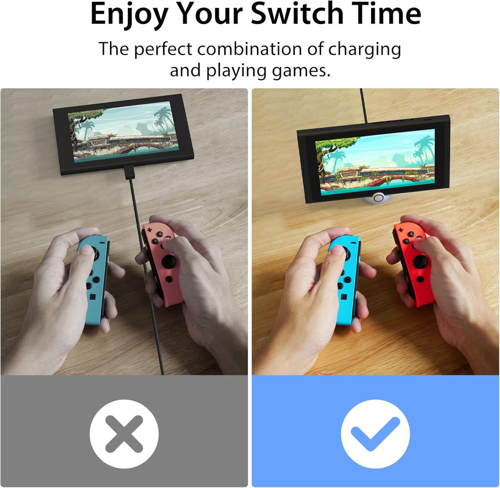 Red White USB-C Charging Stand for Nintendo Switch F429