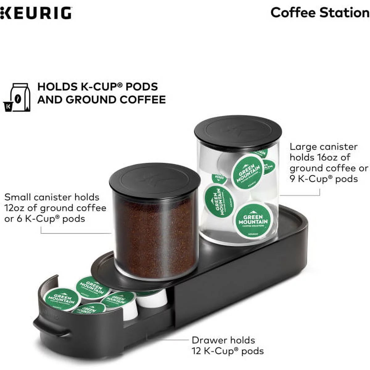 Black Ground Coffee & K-Cup Pod Storage Unit C5365