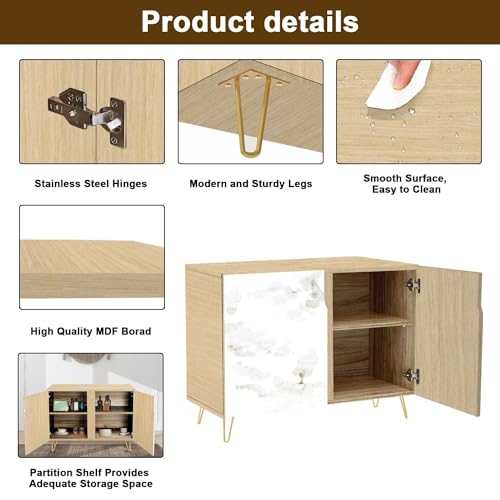 2 Doors Sideboard Cabinet with Golden Veins K346