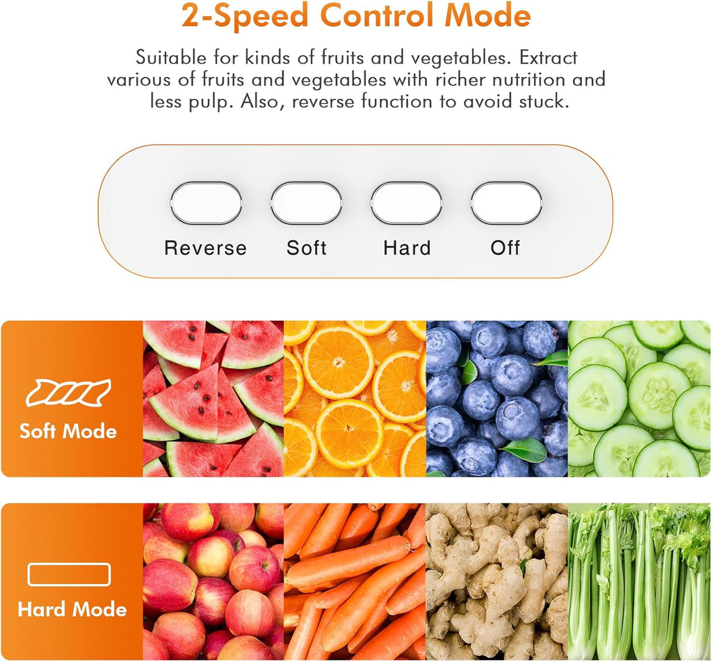 Cold Press Masticating Juicer with Two Speed Modes S752