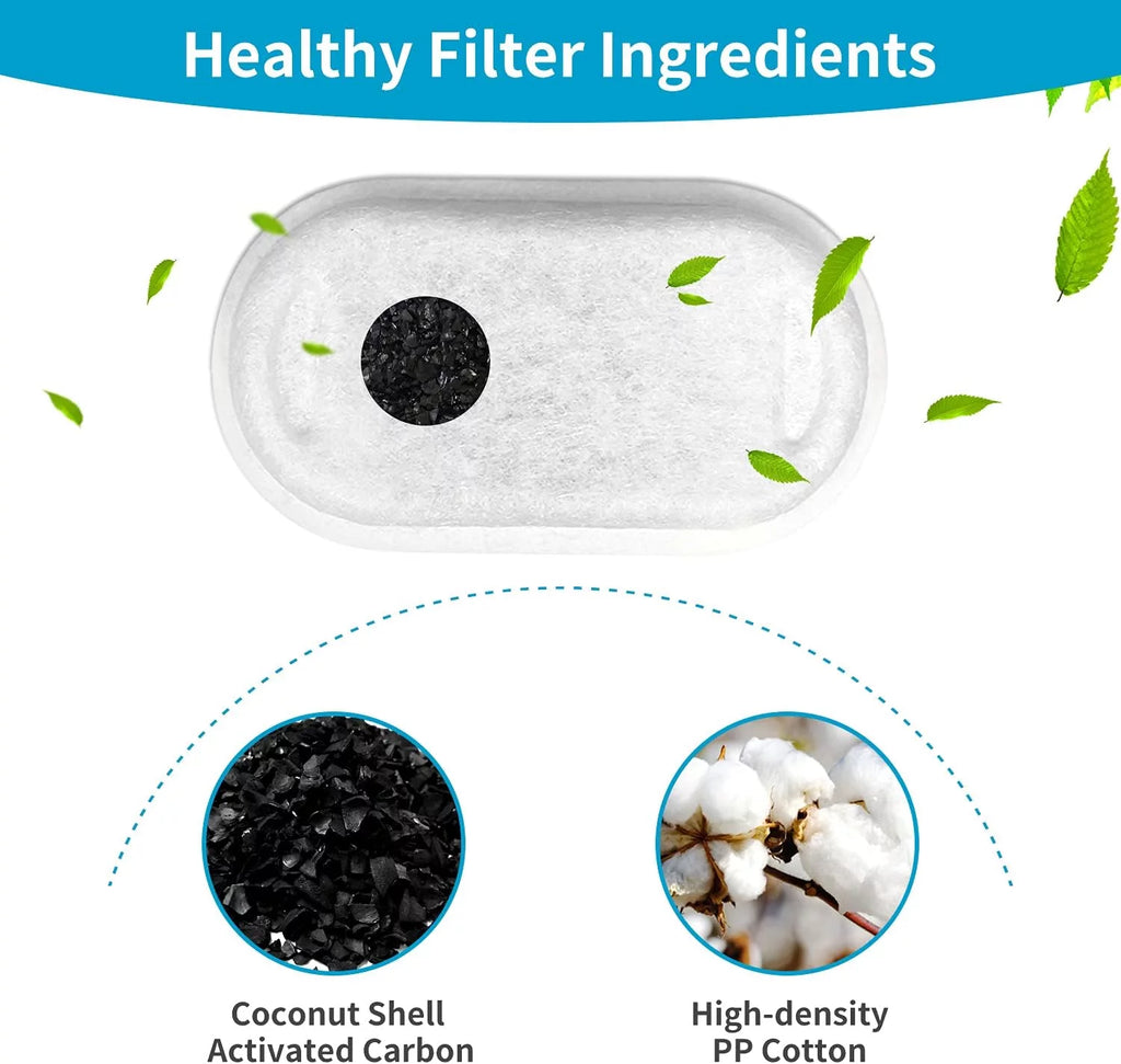 12 Carbon Filters + 12 Sponges Replacement Filters for Pet Drinking Fountains O1680