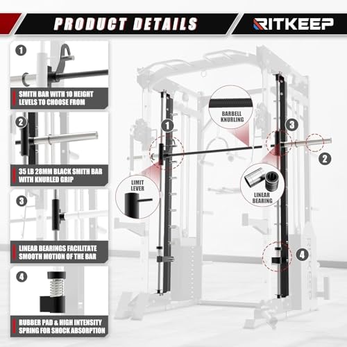 Smith Machine with 320lb Weight Stack C636
