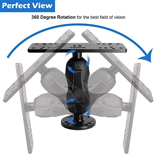 Aluminum Fish Finder Mount with 1.5" Ball, Medium Arm Marine Electronic Mount Y7426