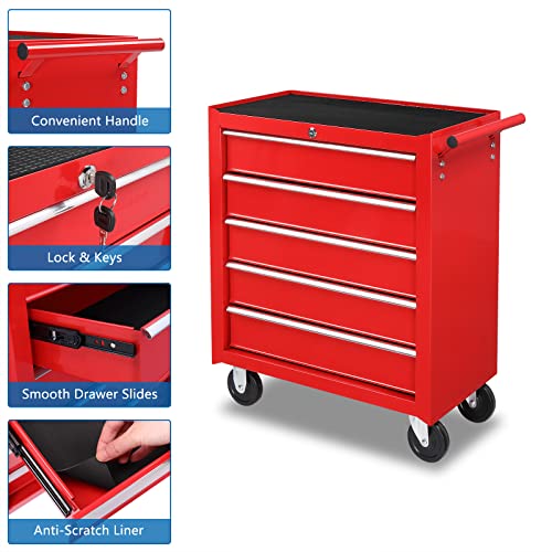 5-Drawer Rolling Tool Chest with Lock W2991