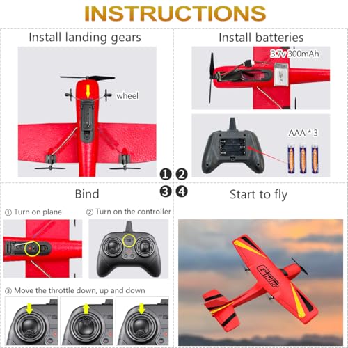 Red 2.4GHz Remote Control Airplane N9703