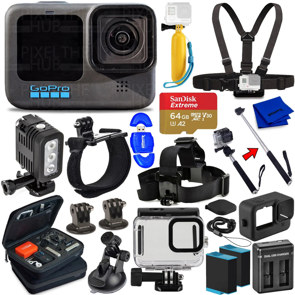 Black Camcorder Bundle with 64GB and Underwater Case J588