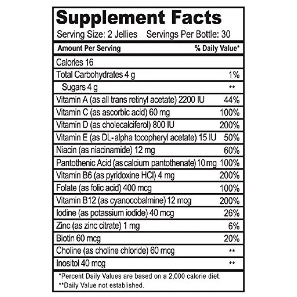 Complete Multivitamin and Multimineral Jellies, Raspberry 60 ea (Pack of 4) R17319