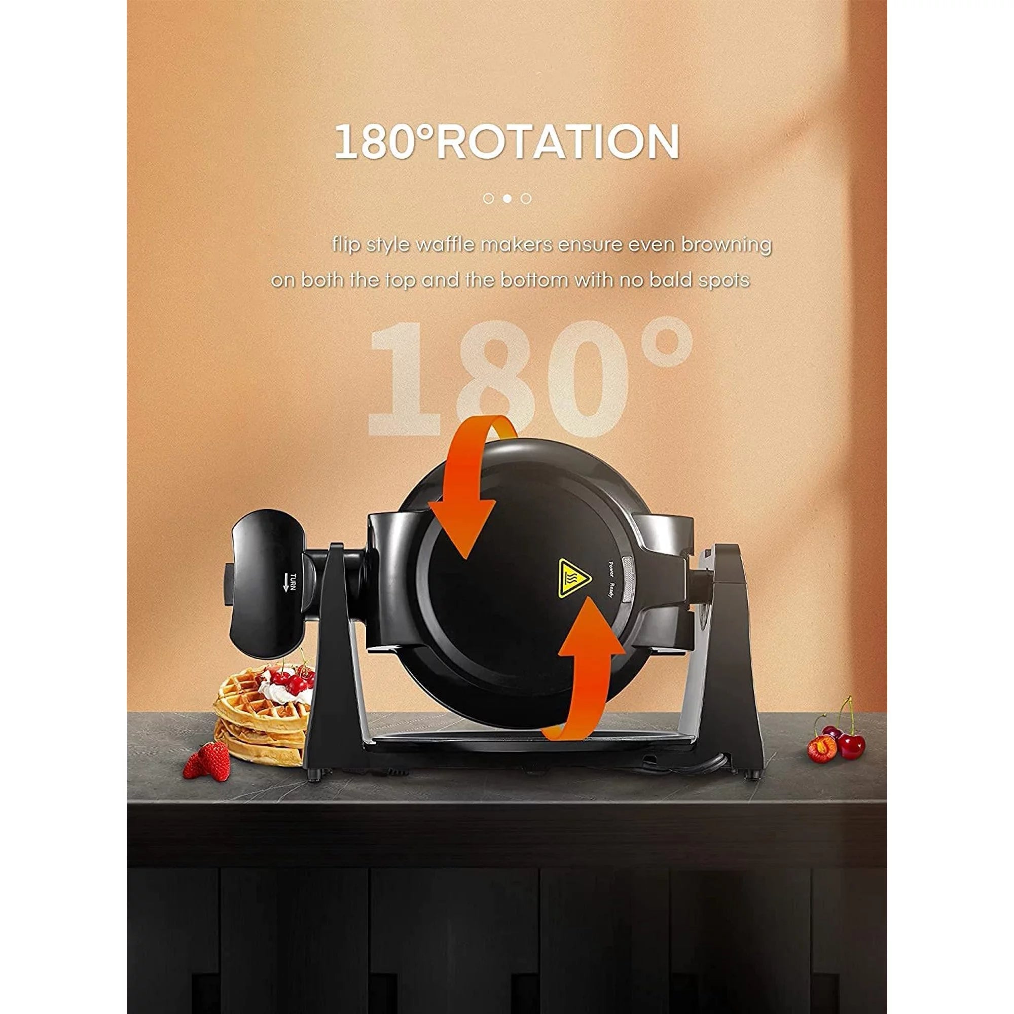 Black 8-Slice Nonstick Waffle Maker K195