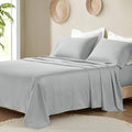 Queen Grey 4 Piece 100% Cotton Sheet Set I260