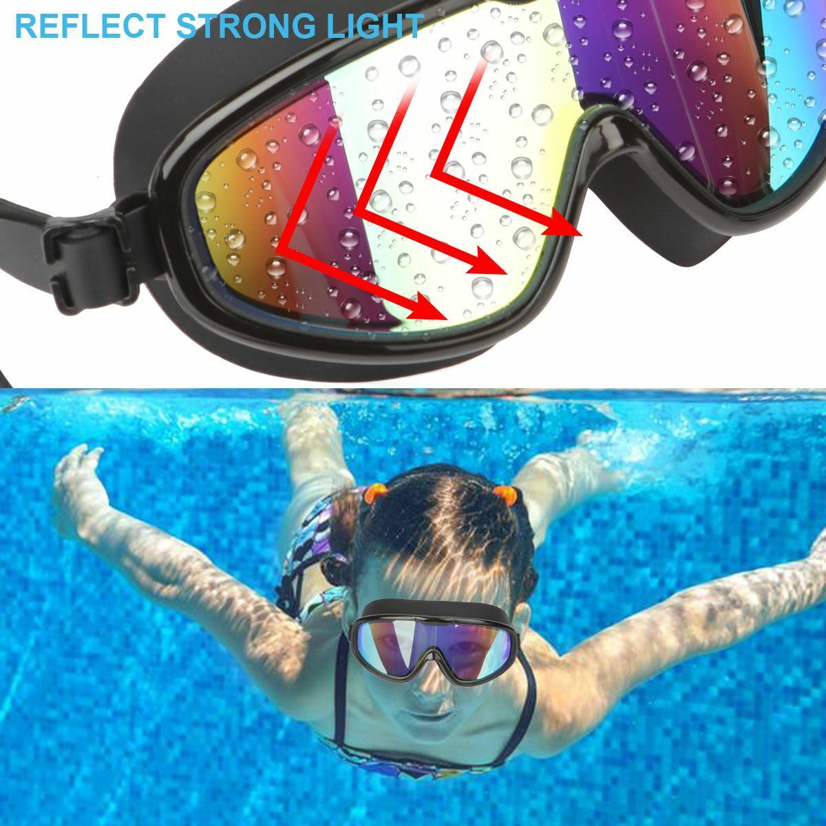 Swimming Goggles Anti-Fog UV Protection Diving Snorkeling F2454