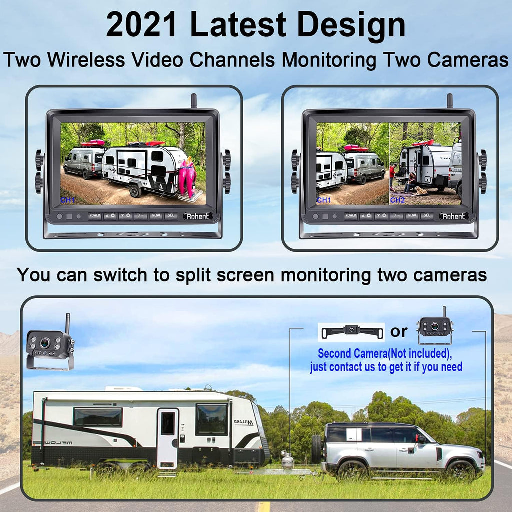 7 Inch HD 1080P Wireless Backup Camera with DVR Monitor H48292
