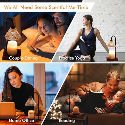 Gold Dimmable Height Adjustable Candle Warmer Lamp with 2 Bulbs and Timer W201