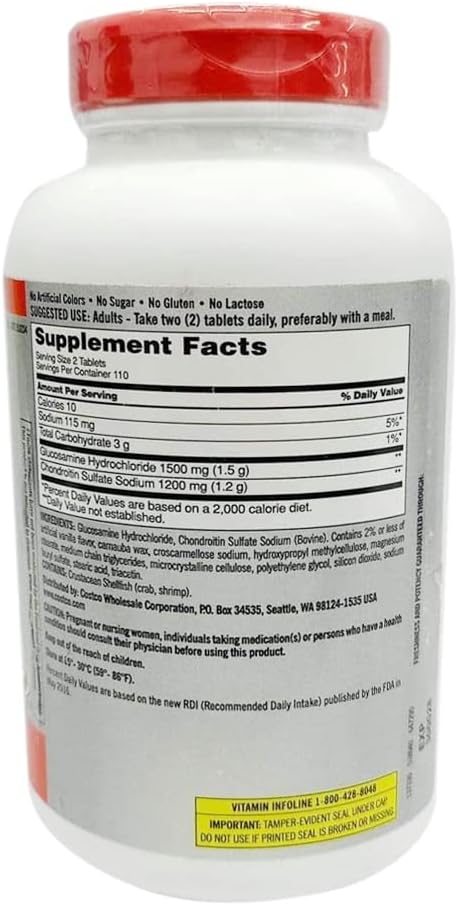 Extra Strength Glucosamine 1500mg Chondroitin 1200mg Sulfate 220 Tablets Pack of 2 E802732