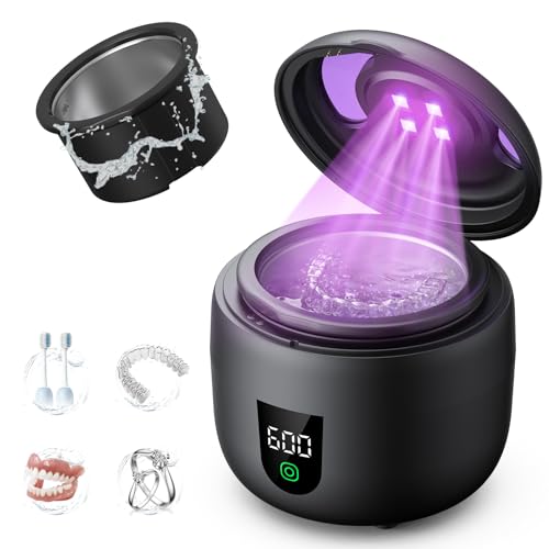 Ultrasonic Retainer Cleaner Machine with Removable Inner Tank, 180ml Capacity, 45kHz Ultrasonic Cleaner, 3 Modes N1905