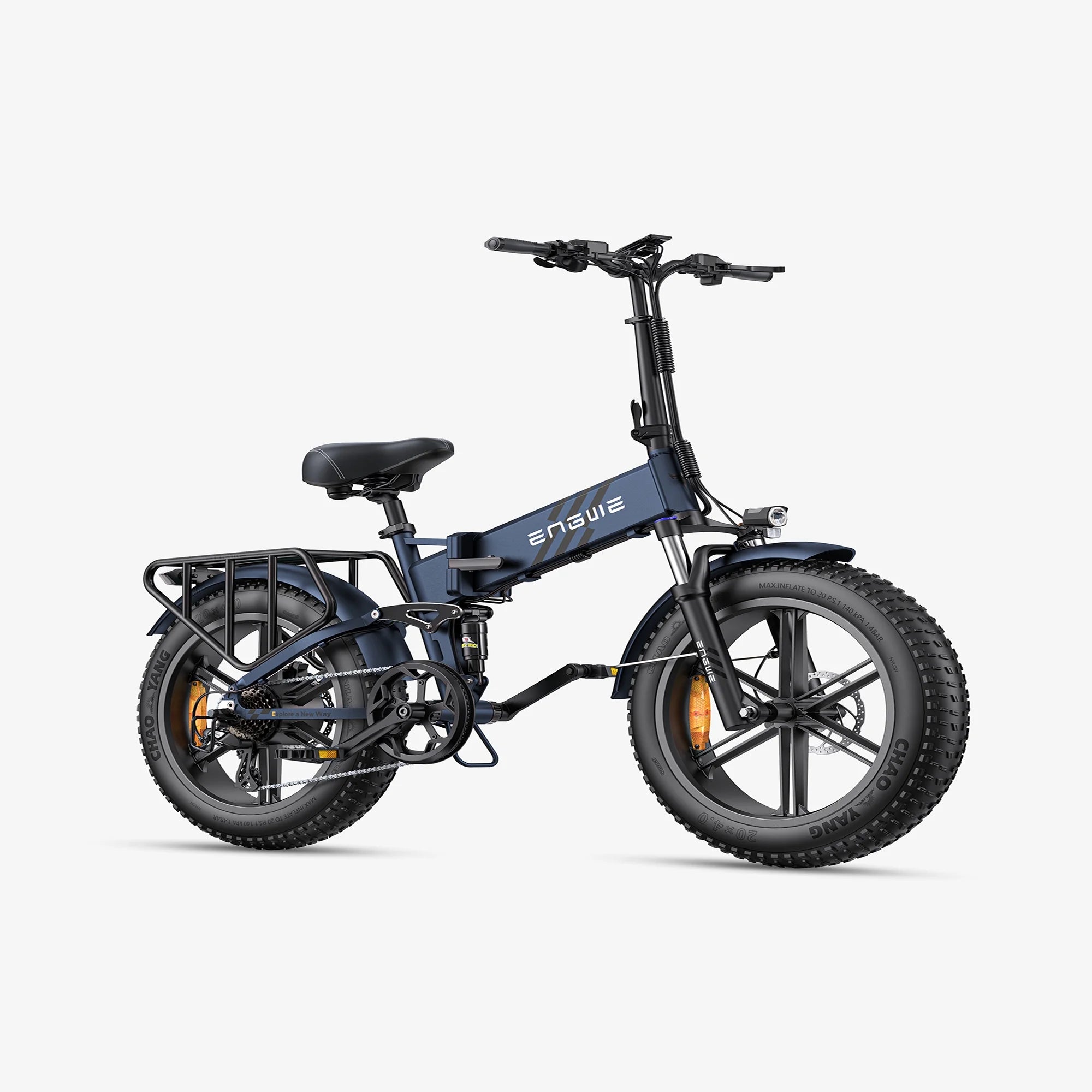 Blue 1200W Peak Power Folding Electric Bike with 20" Fat Tire J86821
