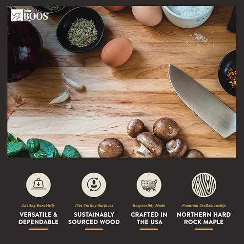 Reversible Wood Cutting Board, 18" x 12" x 1 1/4", Maple D135191