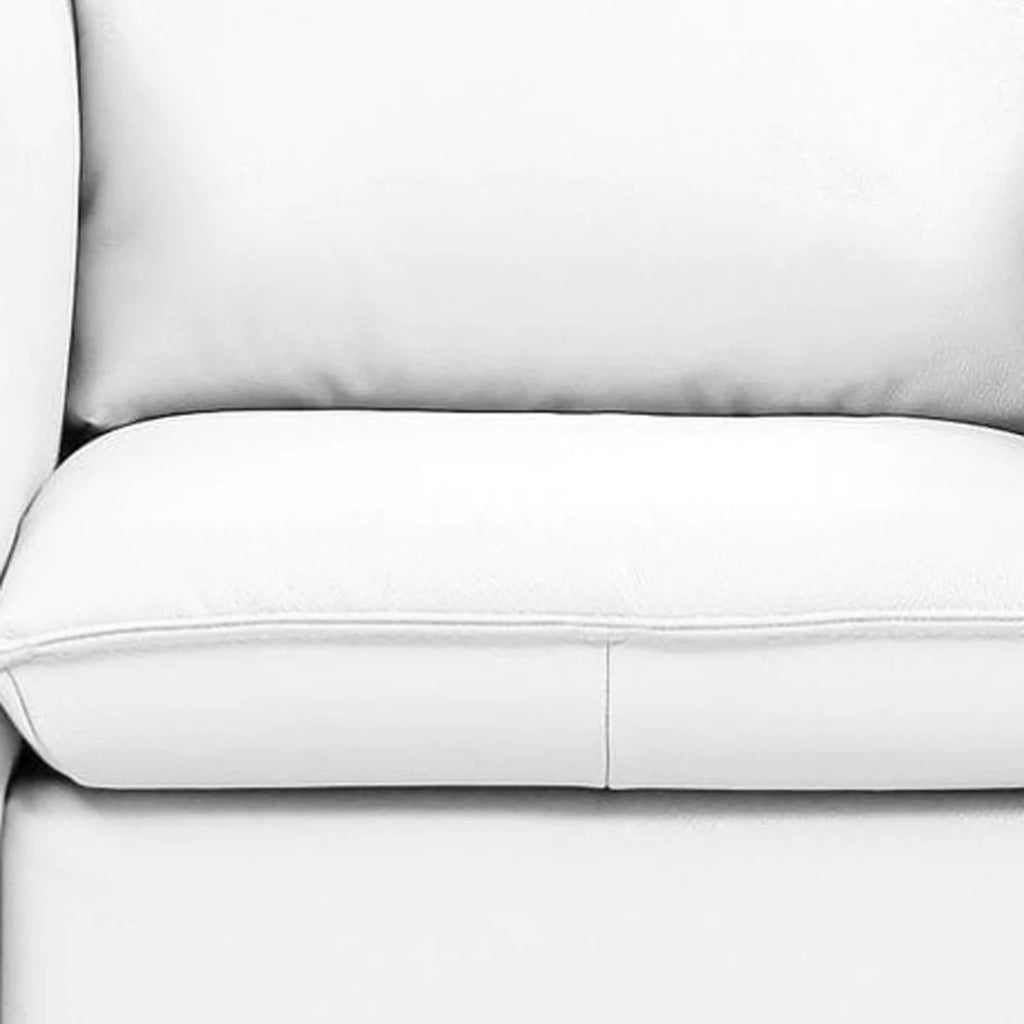 White Genuine Leather Swivel Accent Chair I777824
