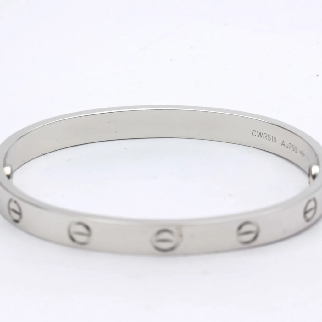 18K White Gold Love Bracelet Bangle B451060
