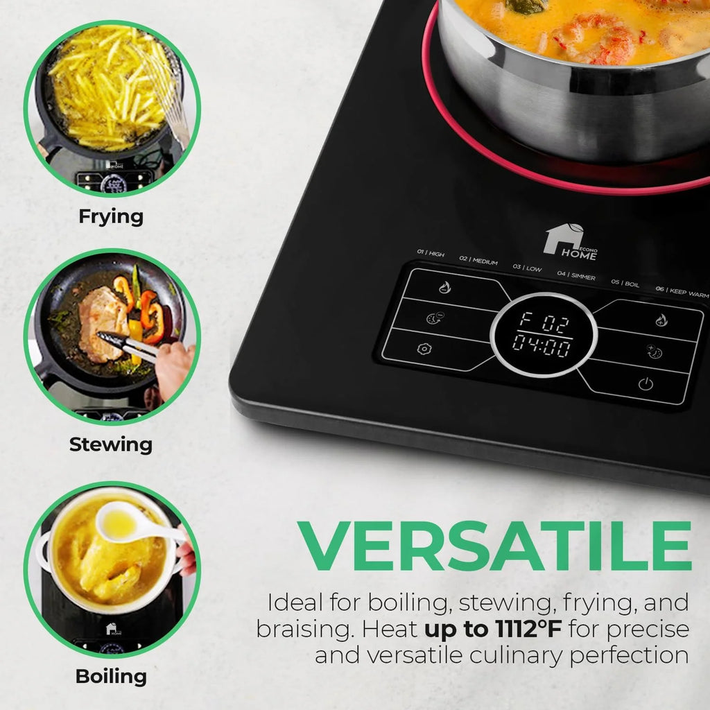 Portable Electric Cooktop Stainless Steel Microcrystalline Glass Q324