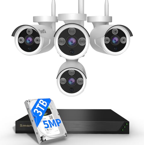 10CH 5MP NVR with 4 3MP Cameras, 1TB HDD, Night Vision, Motion Detection, Indoor/Outdoor Video Surveillance R197248