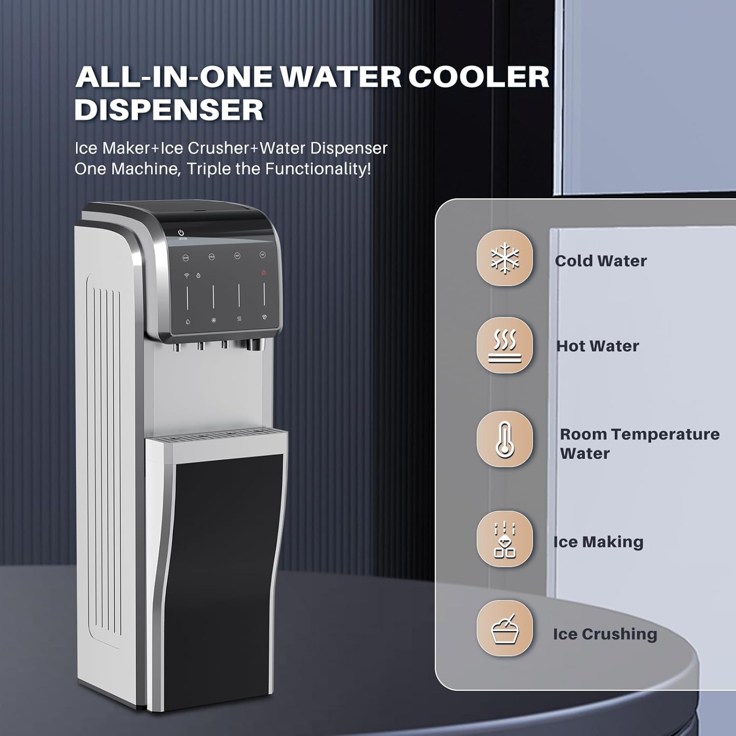 Stainless Steel Water Dispenser with Ice Maker M796020