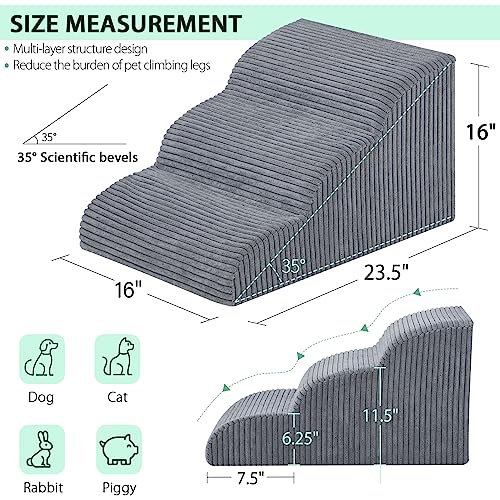 2 Steps High Density Foam Waterproof Pet Stairs with Removable Washable Cover G260529
