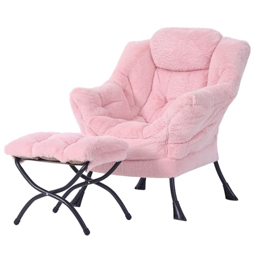 Beige Lazy Chair with Ottoman Q93730